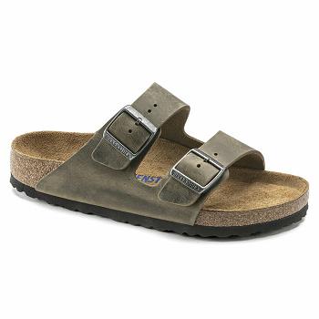 Birkenstock Soft Footbed Oiled Læder Arizona Herre Khaki | DK 255KOR